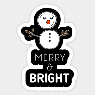 Merry & Bright Snowman Sticker
